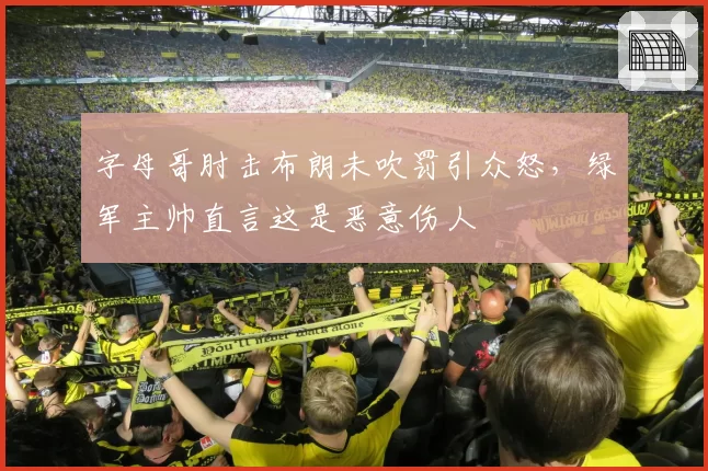 字母哥肘击布朗未吹罚引众怒，绿军主帅直言这是恶意伤人